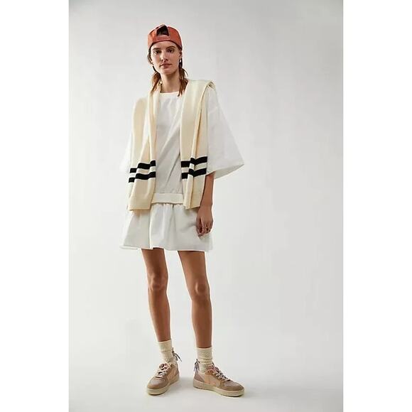 Free People Dresses & Skirts - NEW Free People Astrid Optic White Shirt Dress Drop Waist Size Small Womens